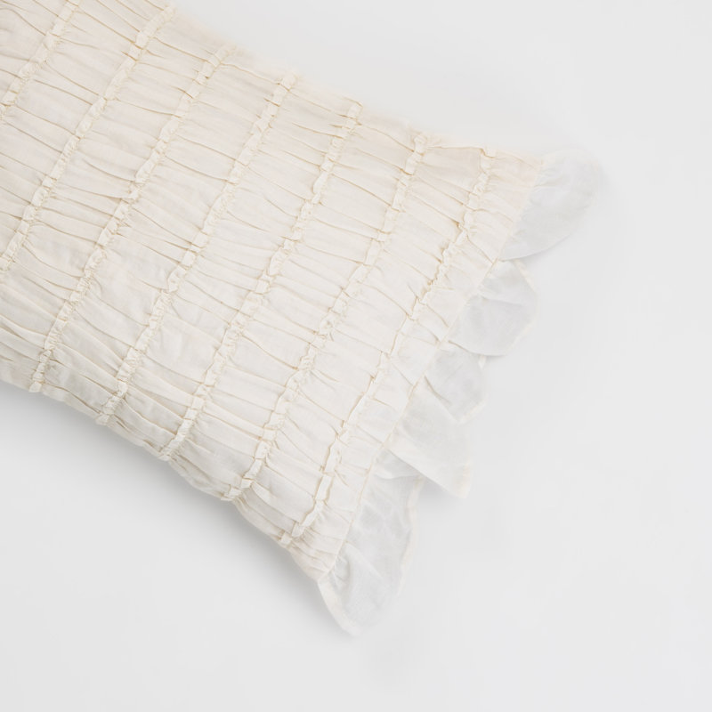 Coussin Ruched, ivoire