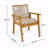 Set Of 2 Outdoor Patio Dining Chair, Teak Finish Wood Frame And Mix Brown Rope, Natural Courtyard Style, 400Lbs Capacity
