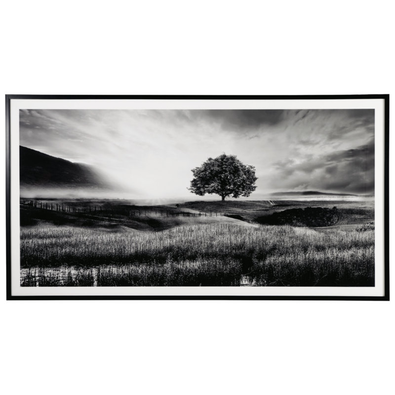 Large Black and White Framed Landscape Print