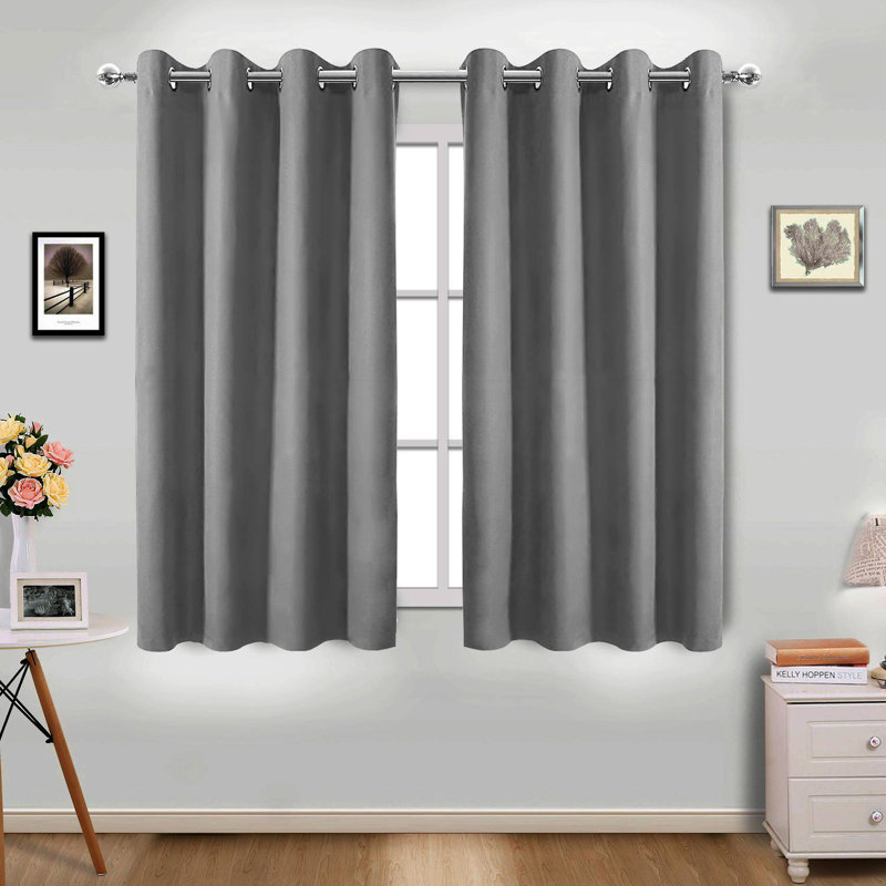 Cornman Blackout Curtains / Drapes Single Panel, Gray, 42" W x 54" L