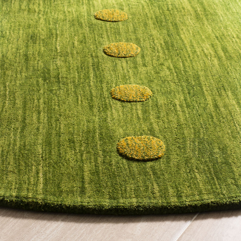 Pixley Hand Loomed Wool Polka Dots Rug, Round 6'