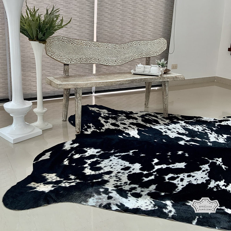 Authentic Black and White Cowhide Rug 6' x 8'