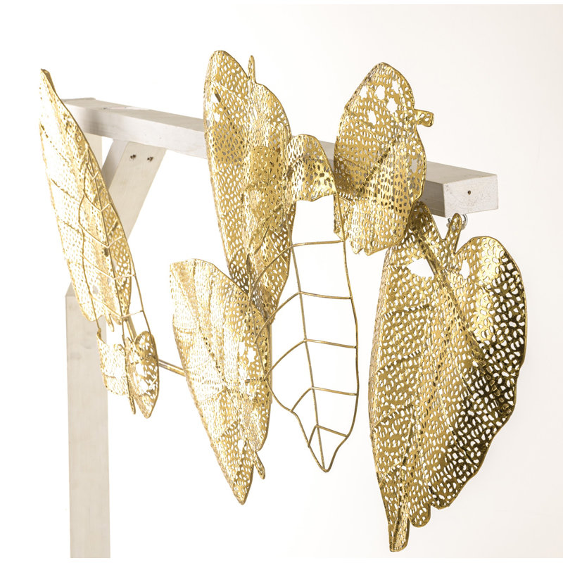 Glam Wall Decor on Metal, Golden