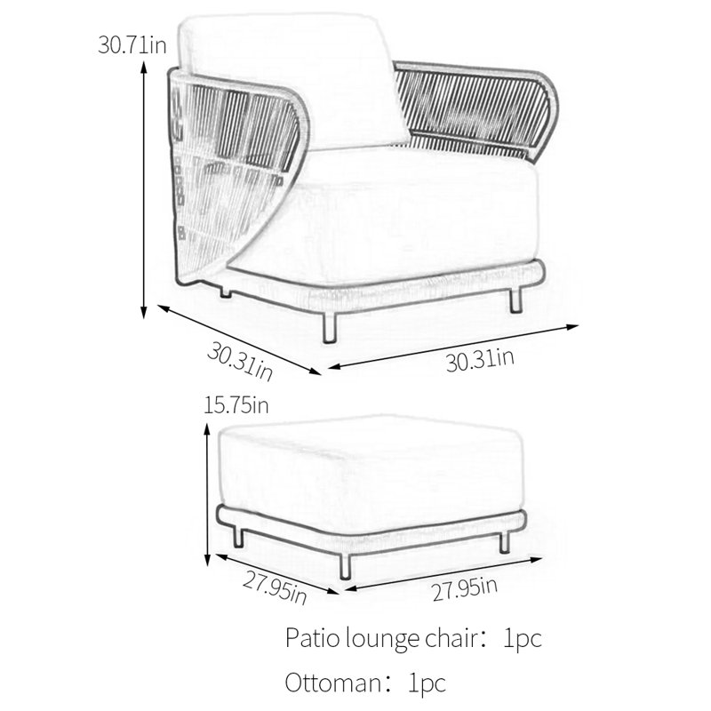 Chaise longue d'extérieur en tissu Garden Leisure