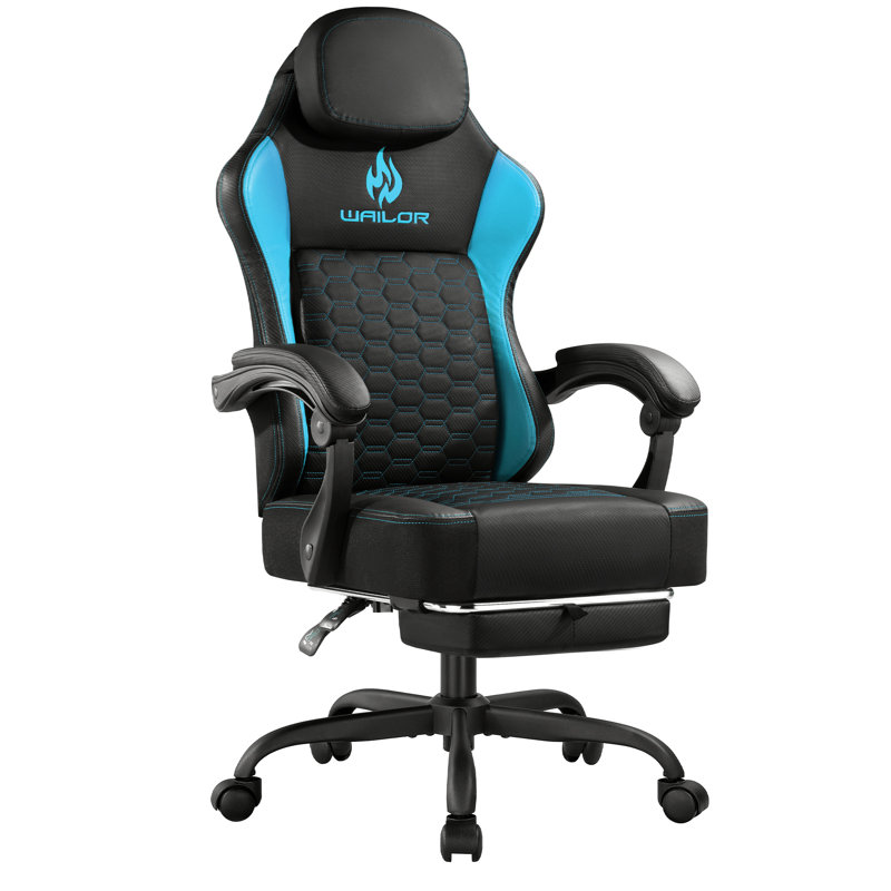 Video Game Chair With Pocket Spring Cushion,gamer Chairs For Adults,video Game Chair Wth Footrest,racing Style Computer Gamer Chair With Headrest And Lumbar Support