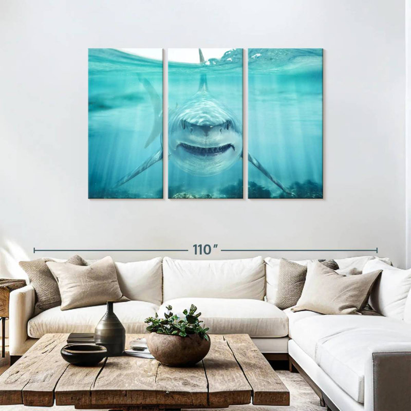 Predatory White Shark, 48" H x 74" W