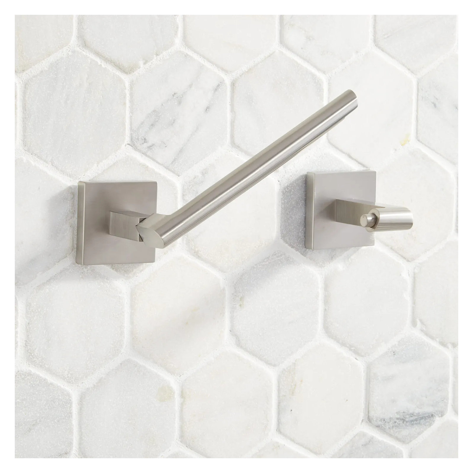 Hibiscus Wall Mount Toilet Paper Holder, Brushed Nickel