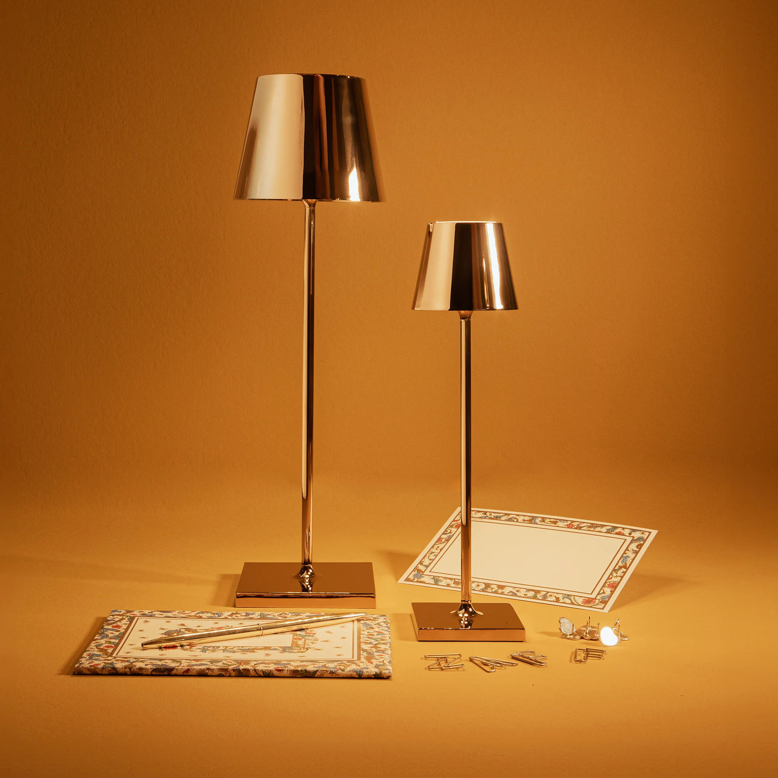 Poldina Table Lamp, Glossy Gold