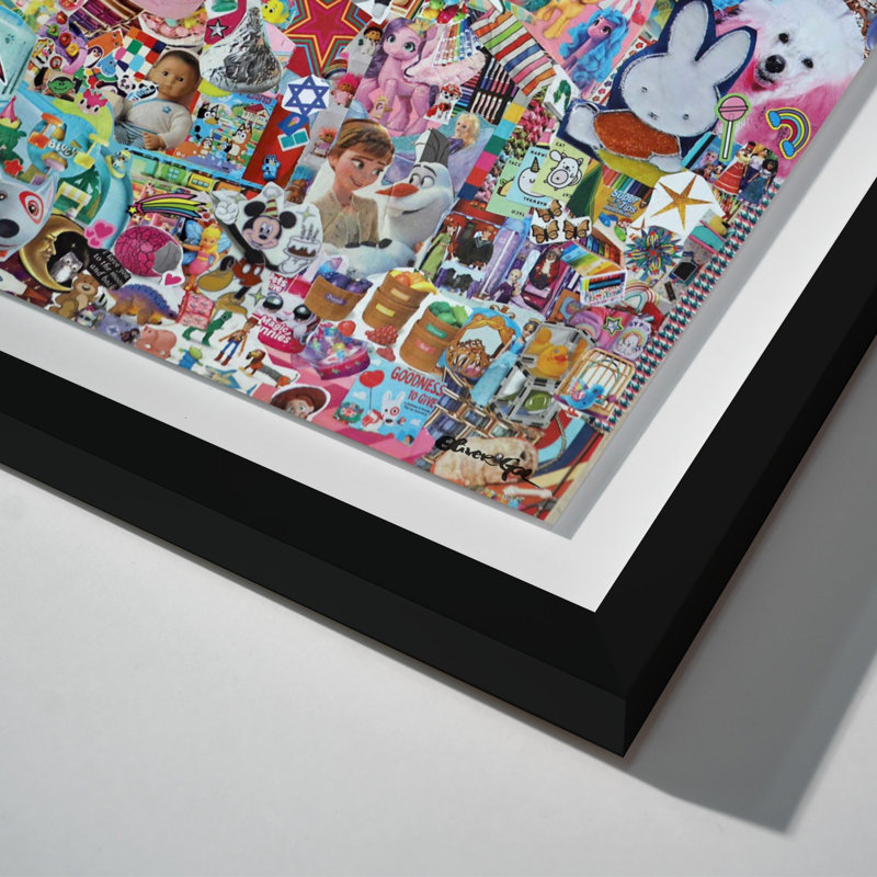 Oliver Gal Katy Hirschfeld - KidsBop Bright - Luxury Shadowbox Framed Wall Art, 41.5" H x 41.5" W
