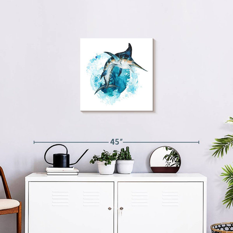 Brampt Blue Marlin Splash, 20" H x 20" W