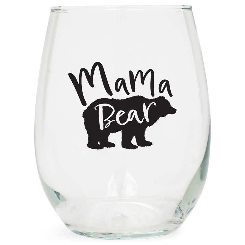 Wine Glass Mama Bear 15 Oz