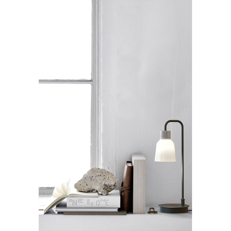 Drip Desk Table Lamp, Through Cord, Blue Glass