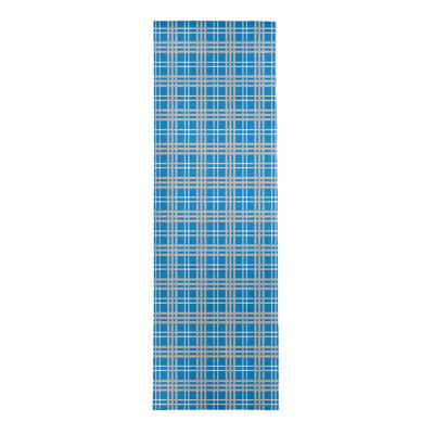 Tapis à carreaux bleu