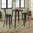 Toquerville Square Metal Indoor-Outdoor Bar Table Set with 2 Stools with Backs-1064872368