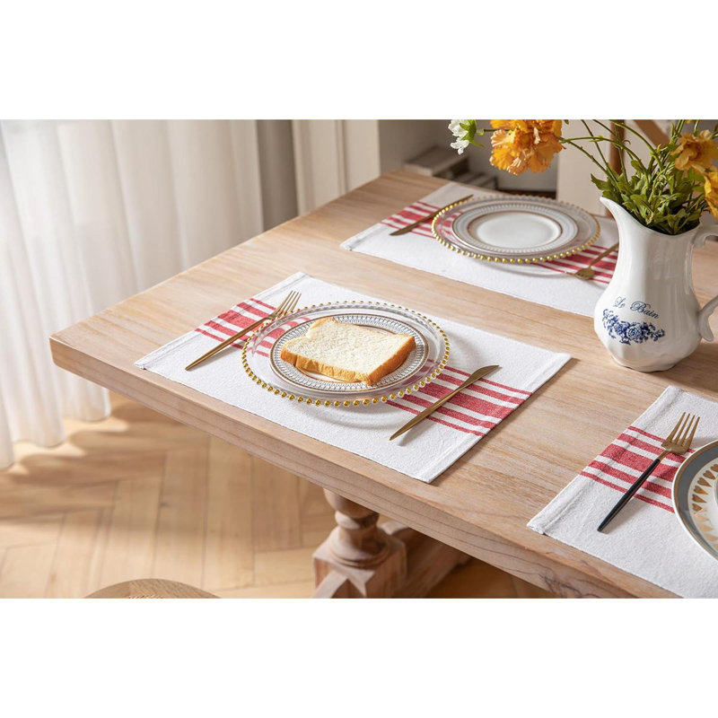 Napperon Delph, Rouge / Beige