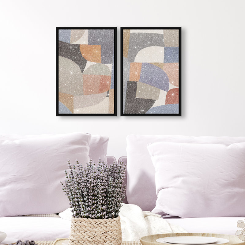 Muted Prelude Set Set by Oliver Gal, 62"H x 42"W, Black Floater Frame