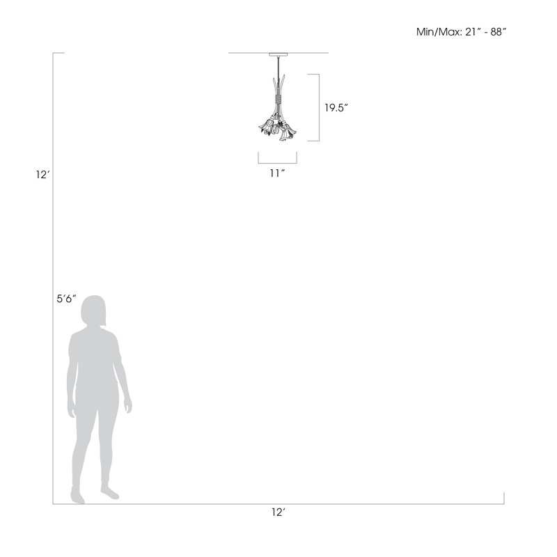 Azu 11" White Crystal LED Drop Light