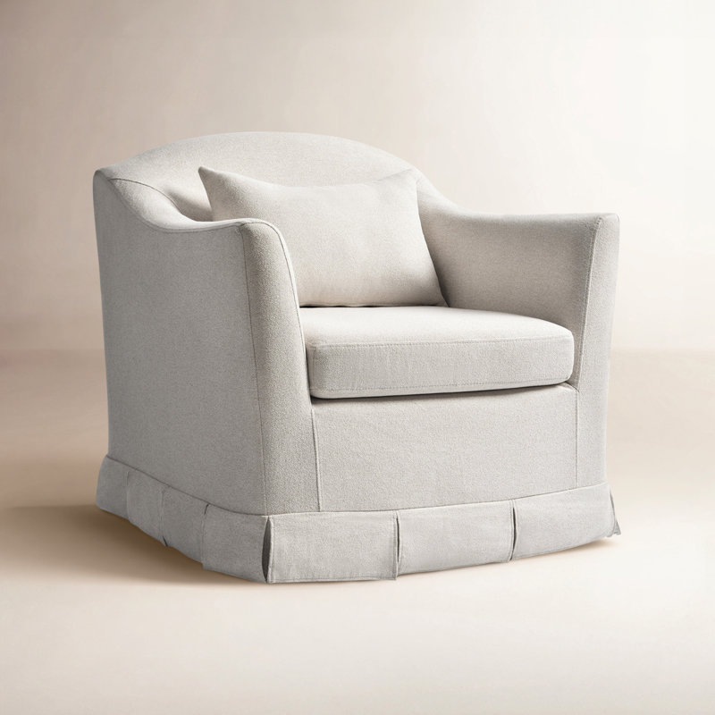 Fauteuil pivotant à housse Mcgee Modern Farmhouse, Polyester blanc