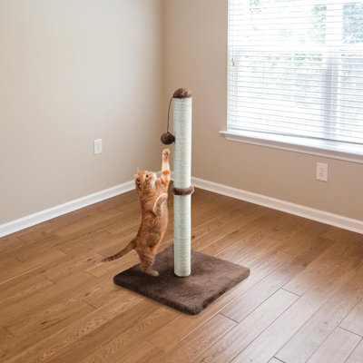 29" Tall Cat Scratching Post, Scratch Posts With Sisal Rope And Hanging Interactive Toy Ball For Indoor Cats And Kittens