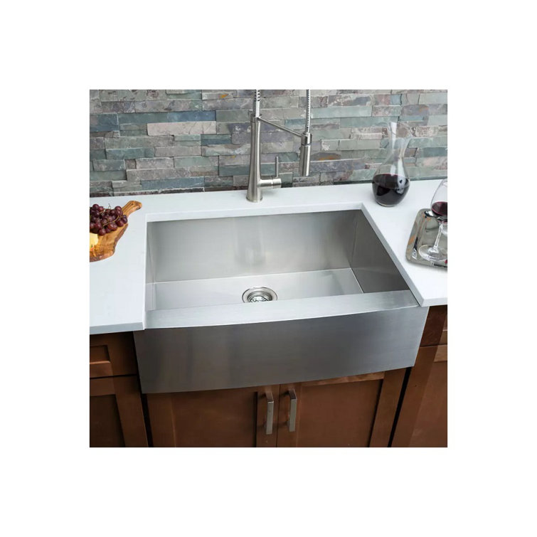 MNO163020F 30'' L Farmhouse / Apron Single Bowl Stainless Steel Kitchen Sink