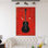 Art abstrait de guitare abstraite: toile de musique décorative, toile noire encadrée 1P