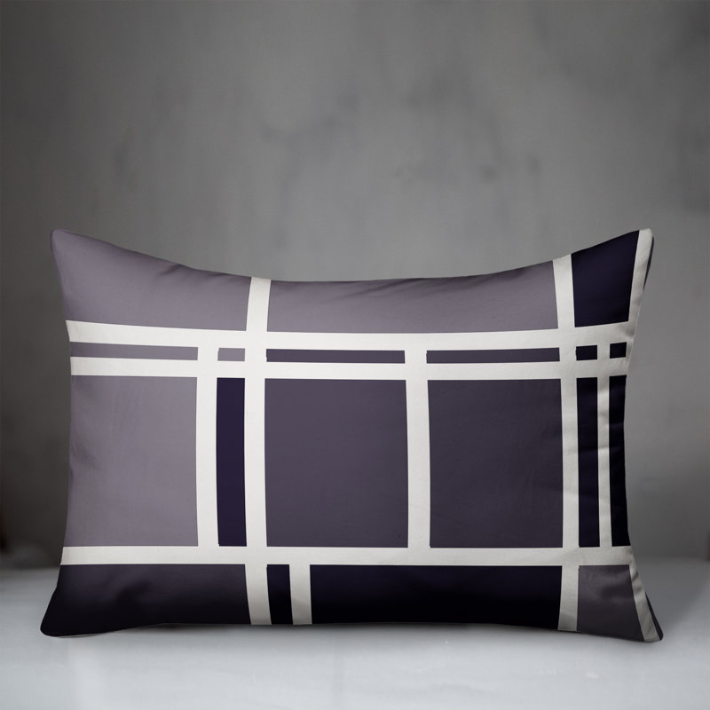  Coussin intérieur / extérieur géométrique, Bleu marine