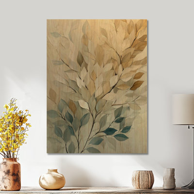 Soft Golden Foliage - Leaves Wooden Wall Decor