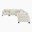Canapé modulaire 6 pièces avec velours côtelé, ressorts ensachés et coussins réversibles l 120 po Loowit-1652276311-1645954262