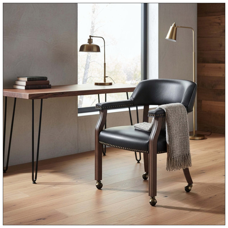 Fauteuil de jeu en noyer noir en similicuir confortable et élégant, Black