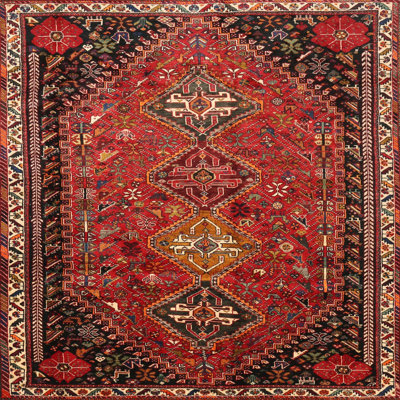 Tapis traditionnel rouge / brun