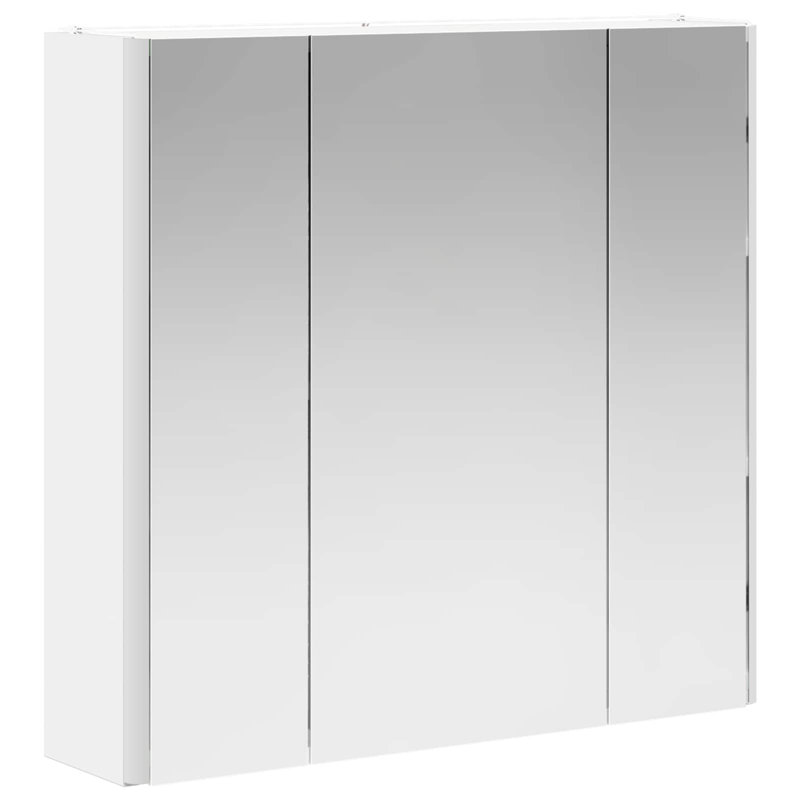Mirrored Bathroom Cabinets with Mirror and 2, 60.5cmH x 63.5cmW x 15.5cmD, White