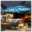 Parasol de marché extérieur à double face de 9,7 pi avec lumières solaires à DEL, mécanisme d'inclinaison et de manivelle, bleu clair Outsunny-2079456846