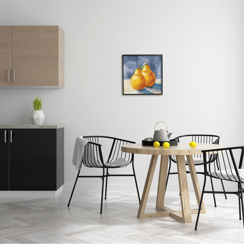 Classic Yellow Pears Still Life Canvas Print with Black Frame