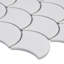Carreau de mosaïque de plancher et de mur en porcelaine brillante en silice à échelle blanche 10 po x 13 po