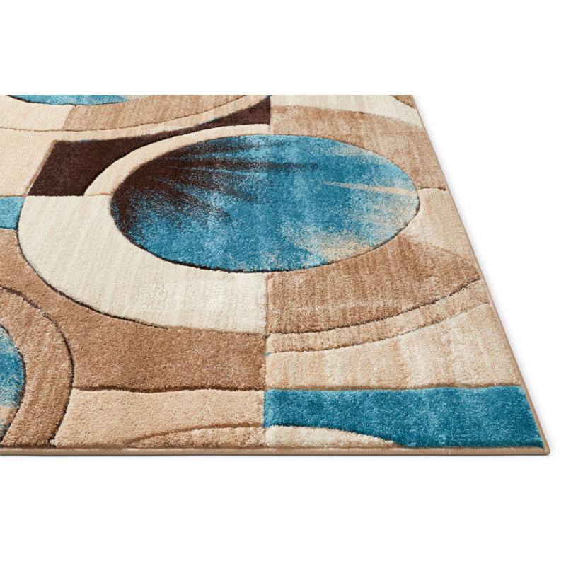 Geometric Synthetic Area Rug, Runner 60 x 213cm