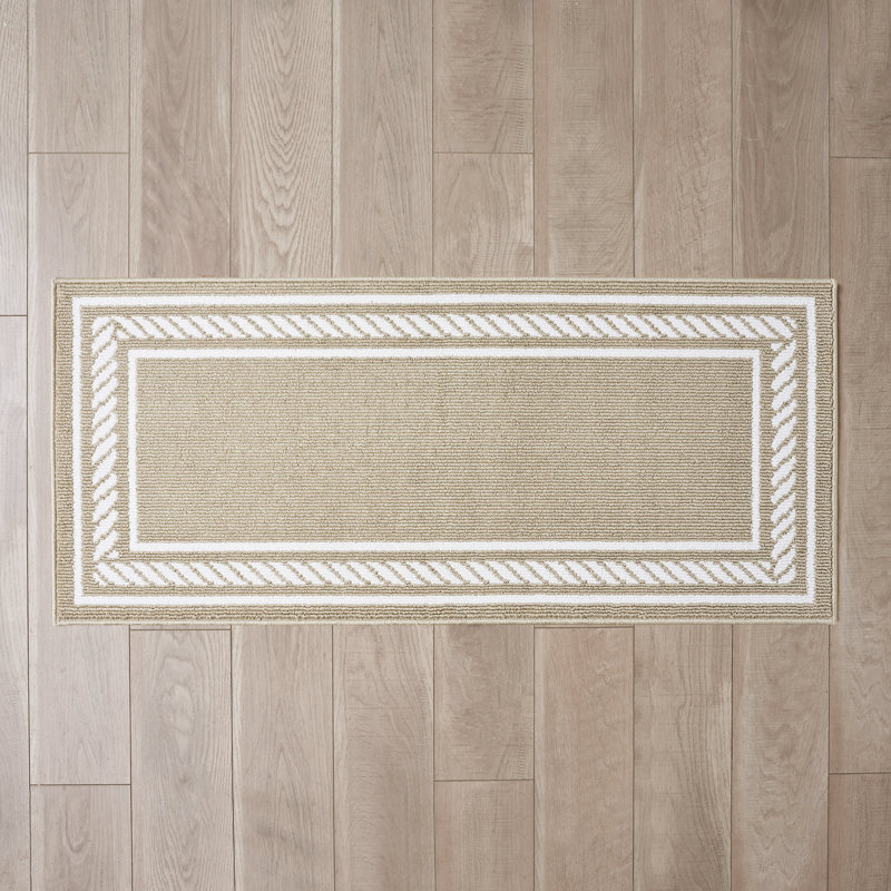 Nautica Rope Border Machine Washable All Loop Tufted Rugs 1-Piece, Rectangle 2'2" x 5'