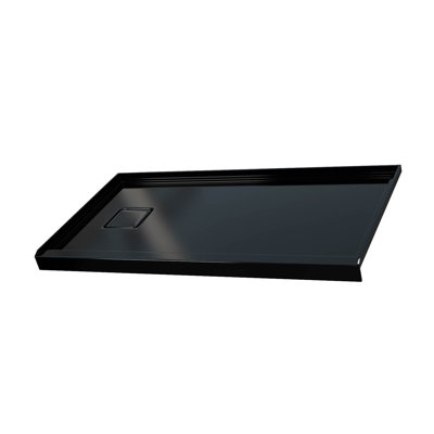 60" x 32" Black Rectangular Shower Base Pan with Single Threshold & Left Drain Location,Anti-Slip Acrylic Alcove Shower Tray, Scratch-Resistant Finish, Easy to Clean