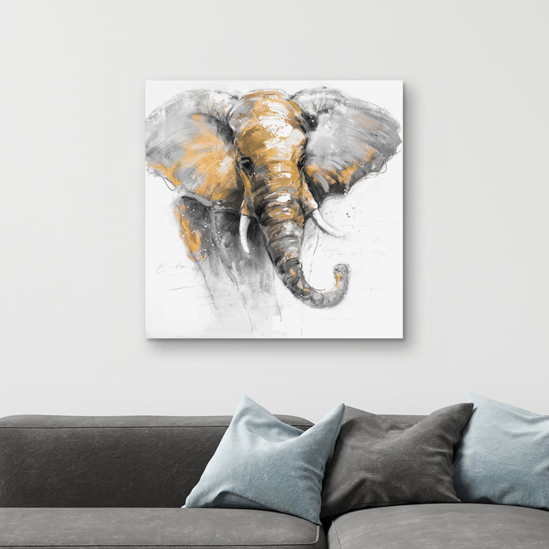 Beautiful elephant - 32"x32" art on canvas
