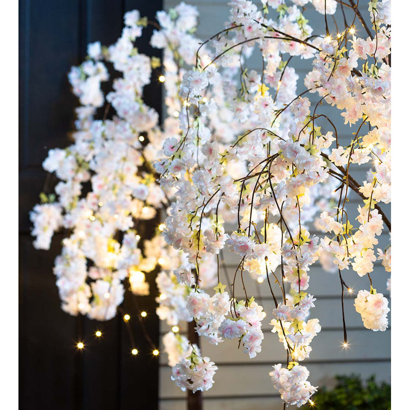 Large Lighted Faux Weeping Cherry Tree, 6''H