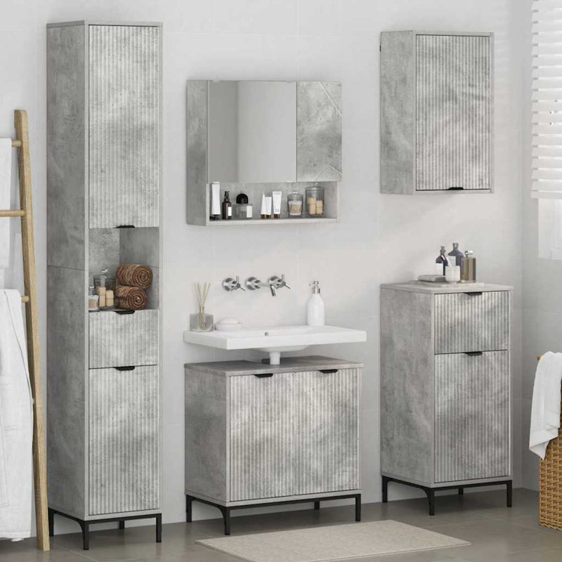 60.5cm Bathroom Vanity Base Only, Concrete Grey