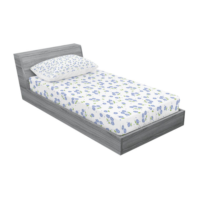 Microfiber Polka Dots Sheet Set, Twin XL Sheet Set with Fitted Sheet, Floral