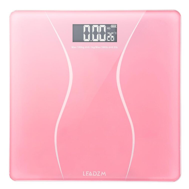 Digital Body Weight Bathroom Scale Weighing Scale with Step-On  Technology,Extra Large Blue Backlit Display and Batteries Included, 400  Pounds,Black Glass 