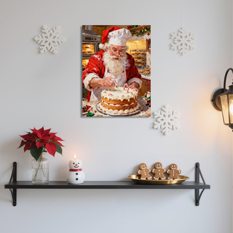 Art mural sur toile Santa Cake Bakery, H 24 po x l 16 po