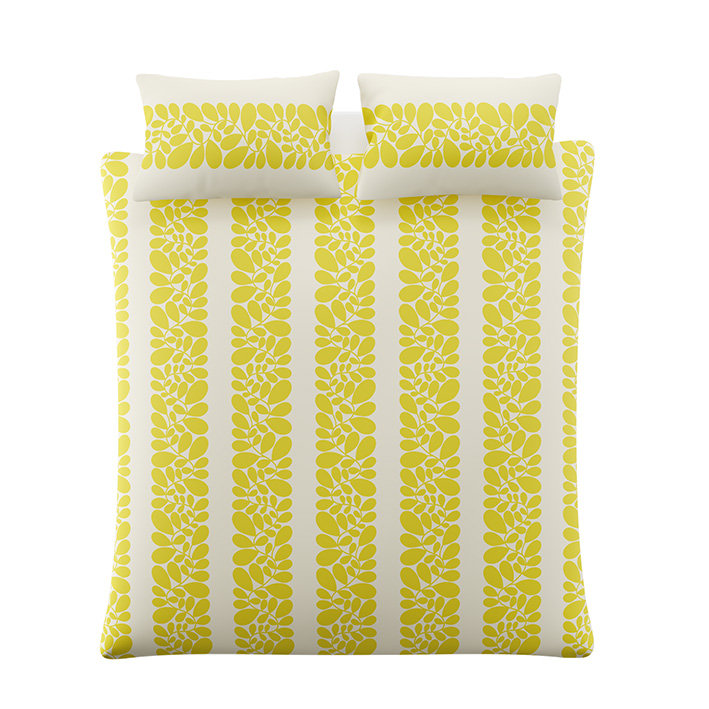 Sycamore Stripe Yellow 200 Thread Count Bedset, King Size Bed (230 x 220 cm)