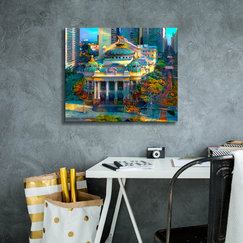  «Brésil, Rio De Janeiro, théâtre national» par Pedro Gavidia, art mural sur toile, 24 po x 20 po