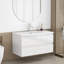 Ensemble de meuble-lavabo 36 po avec lavabo, armoire avec 2 grands tiroirs, système de fermeture en douceur, 2 grands tiroirs, conception sans poignée, assemblage facile-125515183