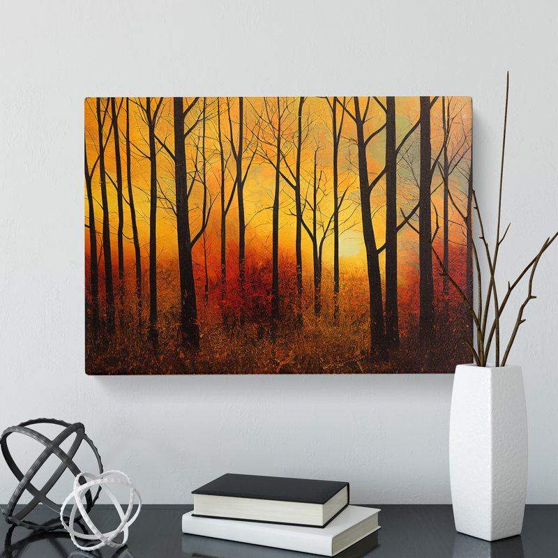 Autumn Forest At Sunset Vol.4 - Wrapped Canvas, 35cm H x 50cm W