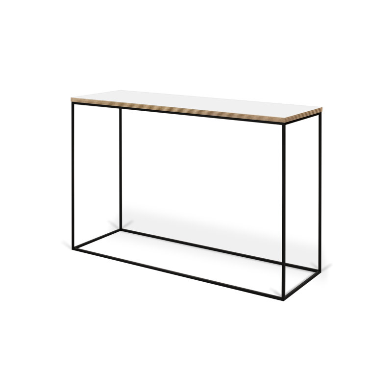 Duell 120cm Console Table, White, 76 H x 119 W x 41 D cm, Black