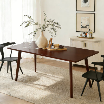 Solid Wood Rectangular Dining Table, Modern Minimalist Kitchen Table for Dining Room