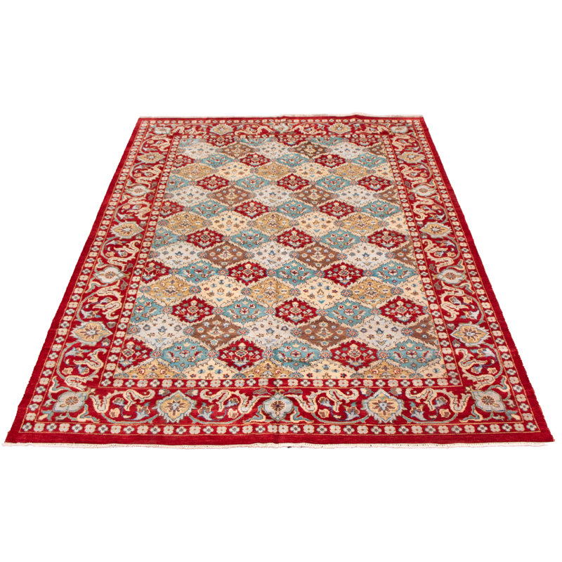 One-of-a-Kind 12'6" X 15'3" New Age Wool Area Rug in Red